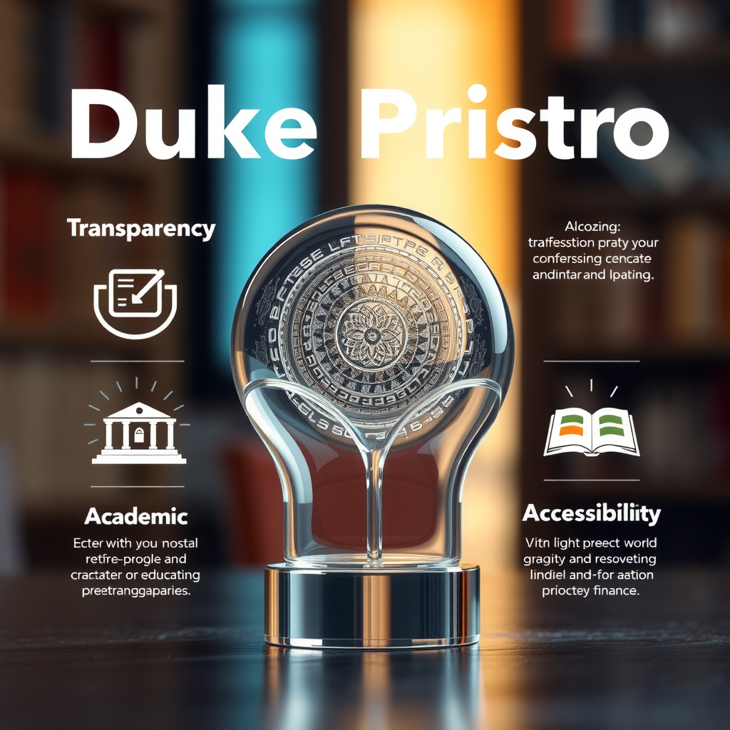 Valores de Duke Pristo representados visualmente: transparencia, educación, rigor académico y accesibilidad en finanzas digitales